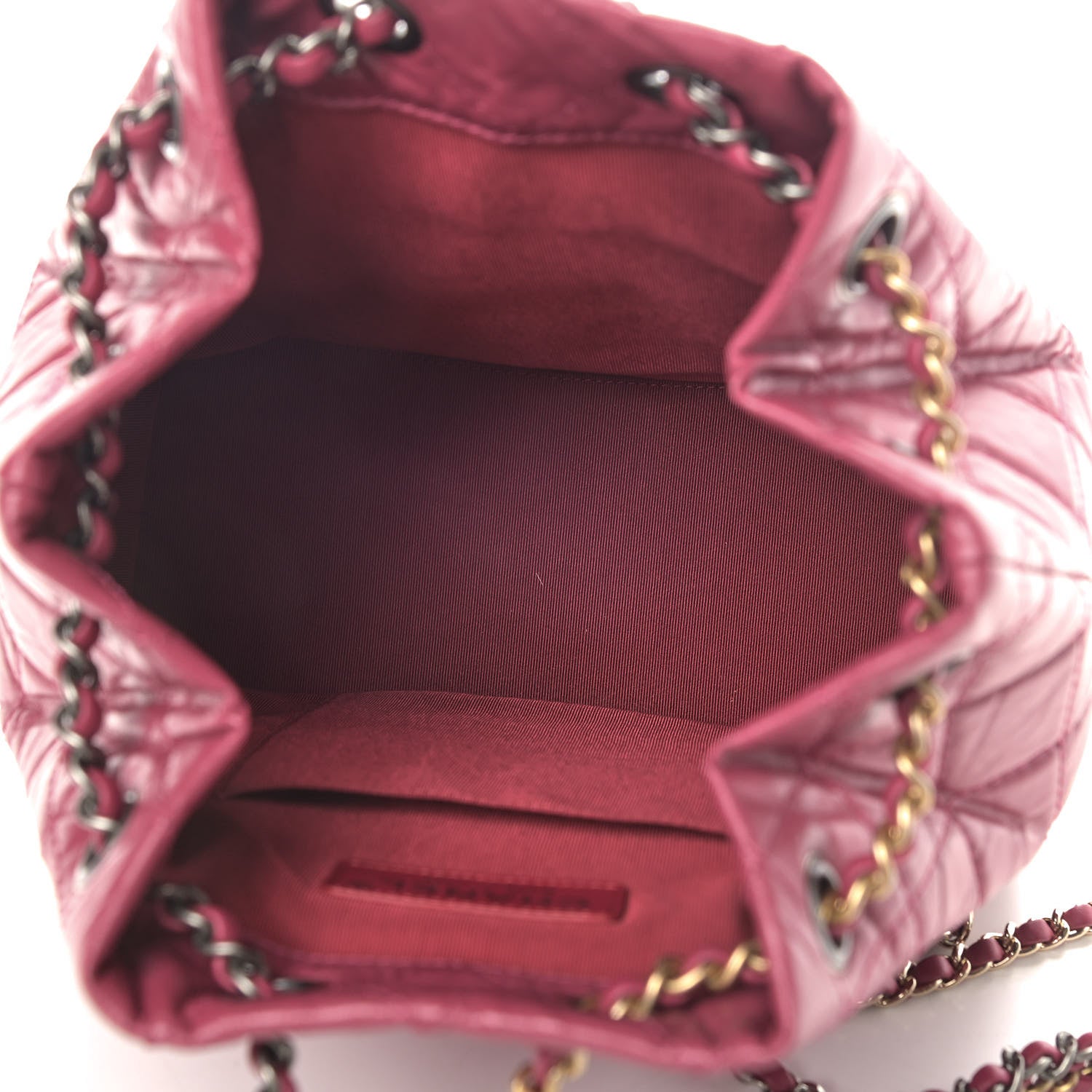 Chanel Aged Calfskin Quilted Small Gabrielle Backpack Dark Pink 4 of 10