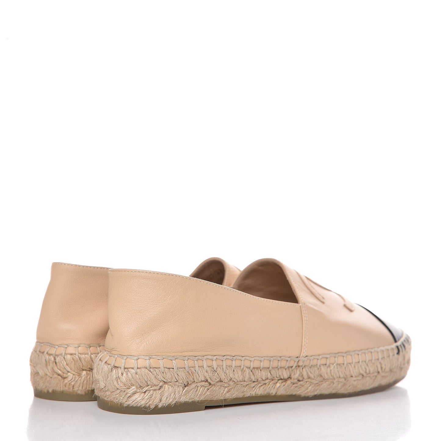 Lambskin CC Espadrilles 37 Beige Black