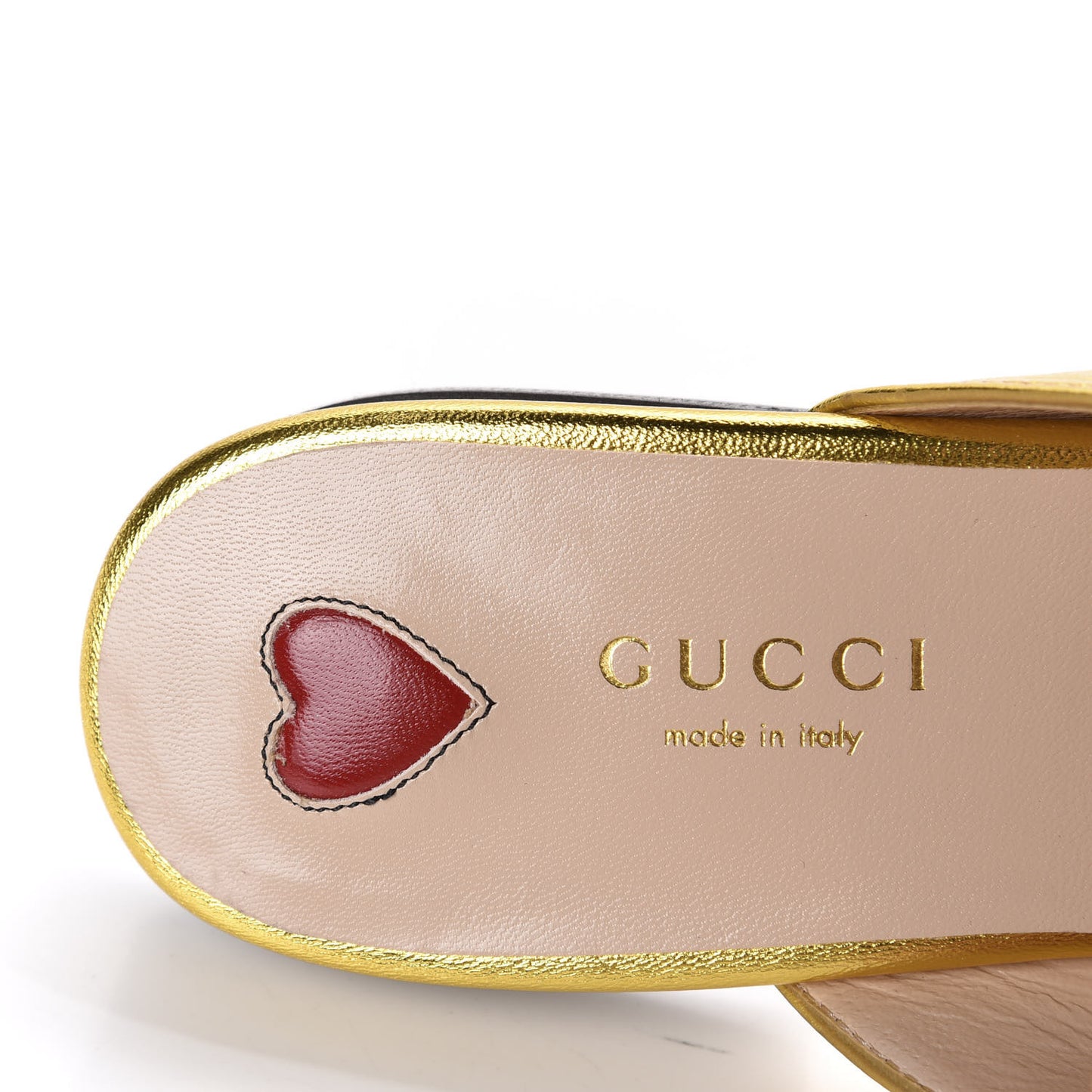 Metallic Nappa Crystal Womens Princetown Slippers 36.5 Gold