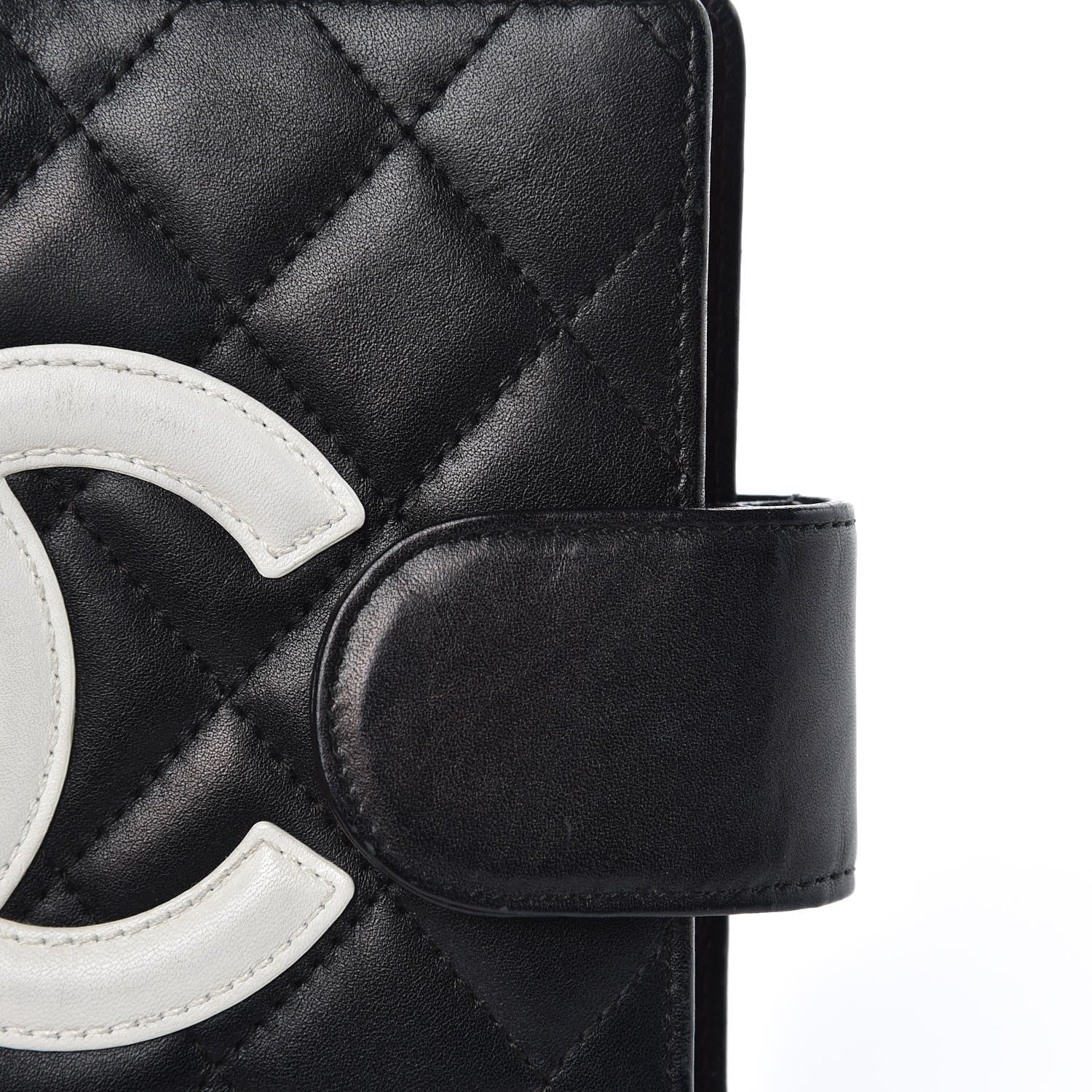 Chanel Calfskin Quilted Small Cambon Agenda Planner Black White 9 of 12