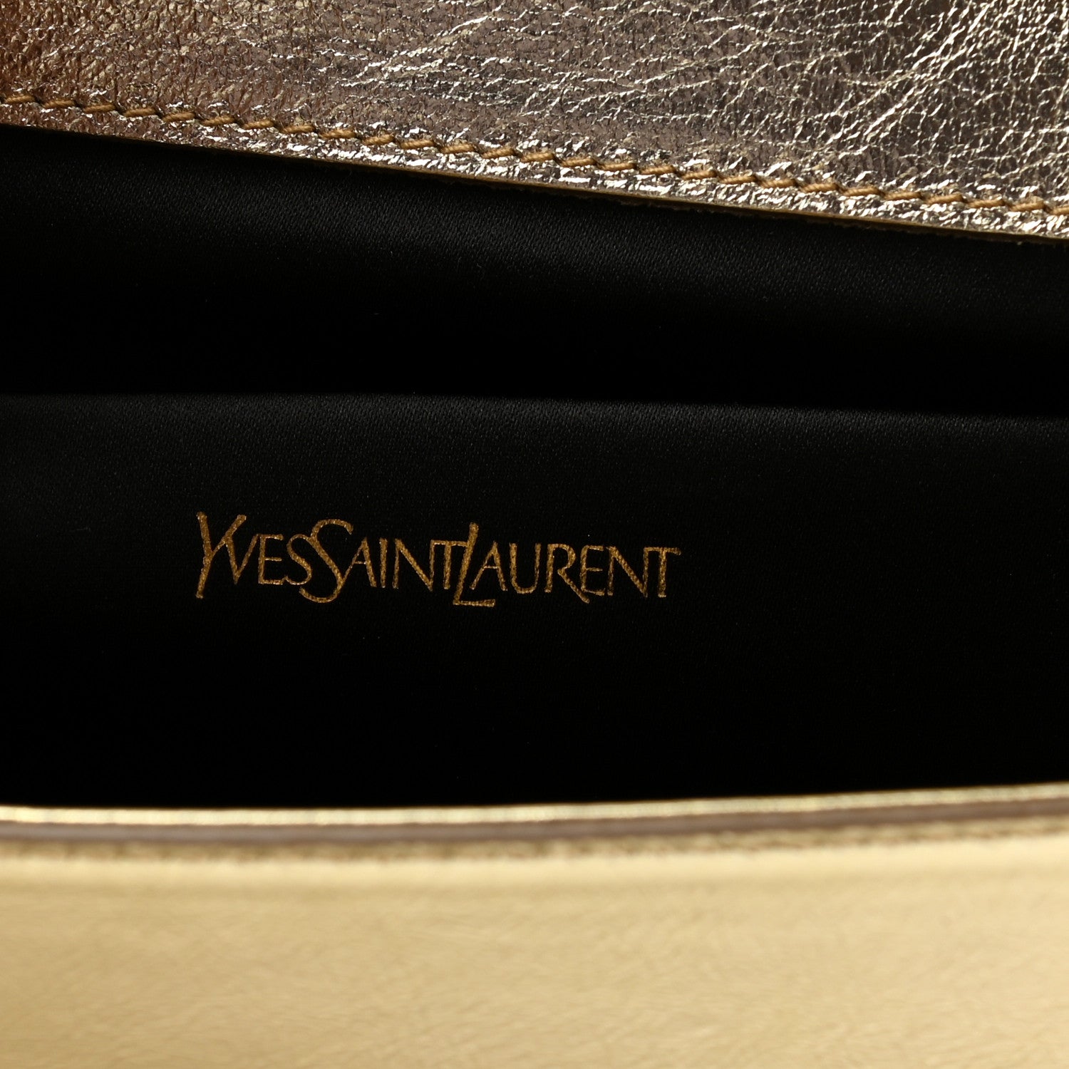 Saint Laurent Metallic Calfskin Monogram Large Belle De Jour Clutch Gold 7 of 7