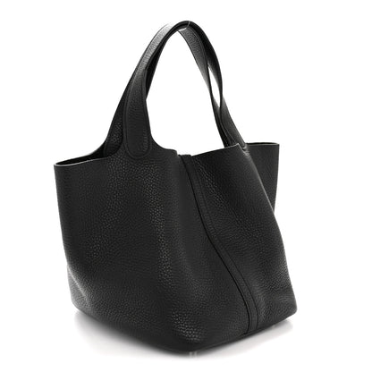 Hermes Taurillon Clemence Picotin Lock 22 MM Black 3 of 15