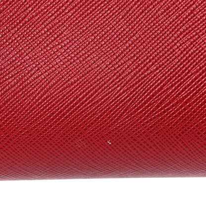 Prada Saffiano Lux East West Frame Clutch Fuoco 12 of 17