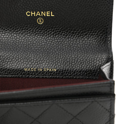 Chanel Caviar Quilted Flap Card Holder Wallet Black 8 of 10