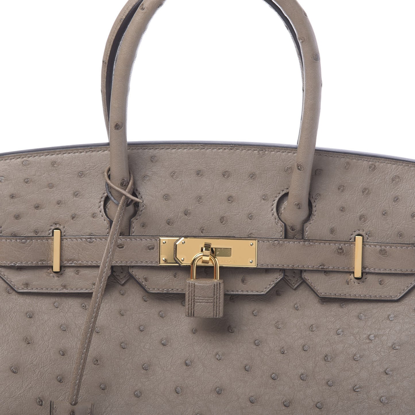 Ostrich Birkin 30 Gris Asphalte