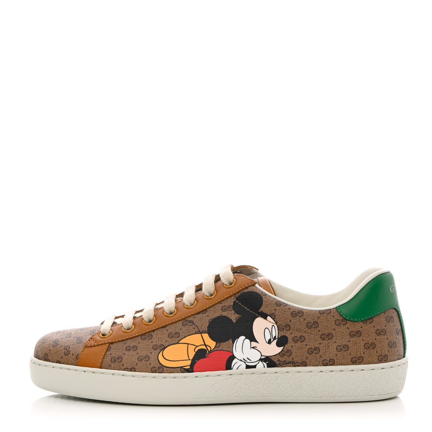 X DISNEY Mini Vintage GG Supreme Monogram Mickey Mouse Mens Ace Sneakers 6.5 Beige Vintage Sun Oil New Shamarock