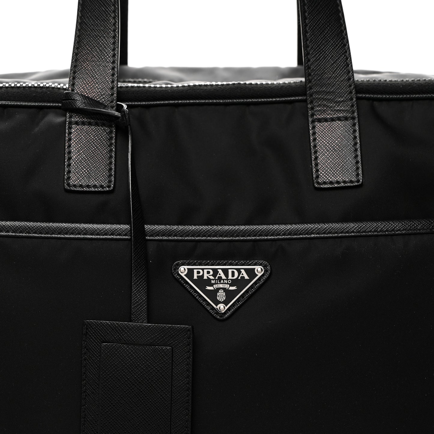 Tessuto Nylon Saffiano Briefcase Black