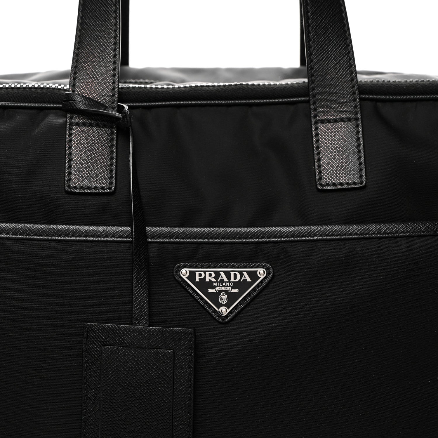 Prada Tessuto Nylon Saffiano Briefcase Black 7 of 9