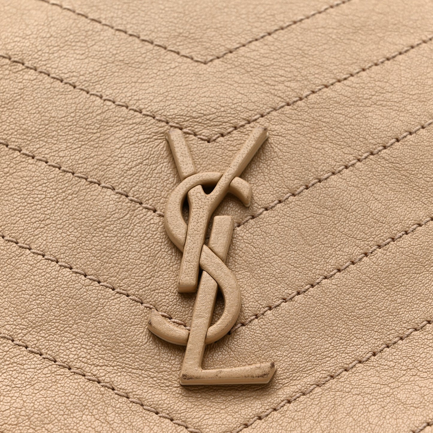 Vintage Lambskin Chevron Monogram Medium Nolita Light Taupe