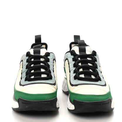 Chanel Suede Calfskin Mixed Fibers CC Sneakers 39 Ivory Green Light Blue 38 Ivory Green Light Blue 3 of 11