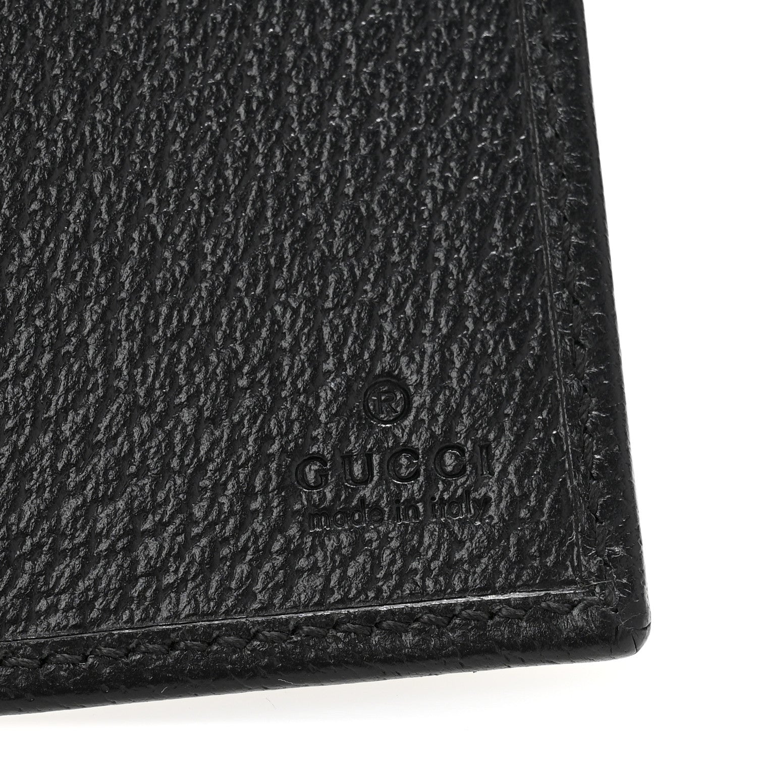 Gucci Textured Dollar Calfskin Horsebit Card Holder Black 6 of 8