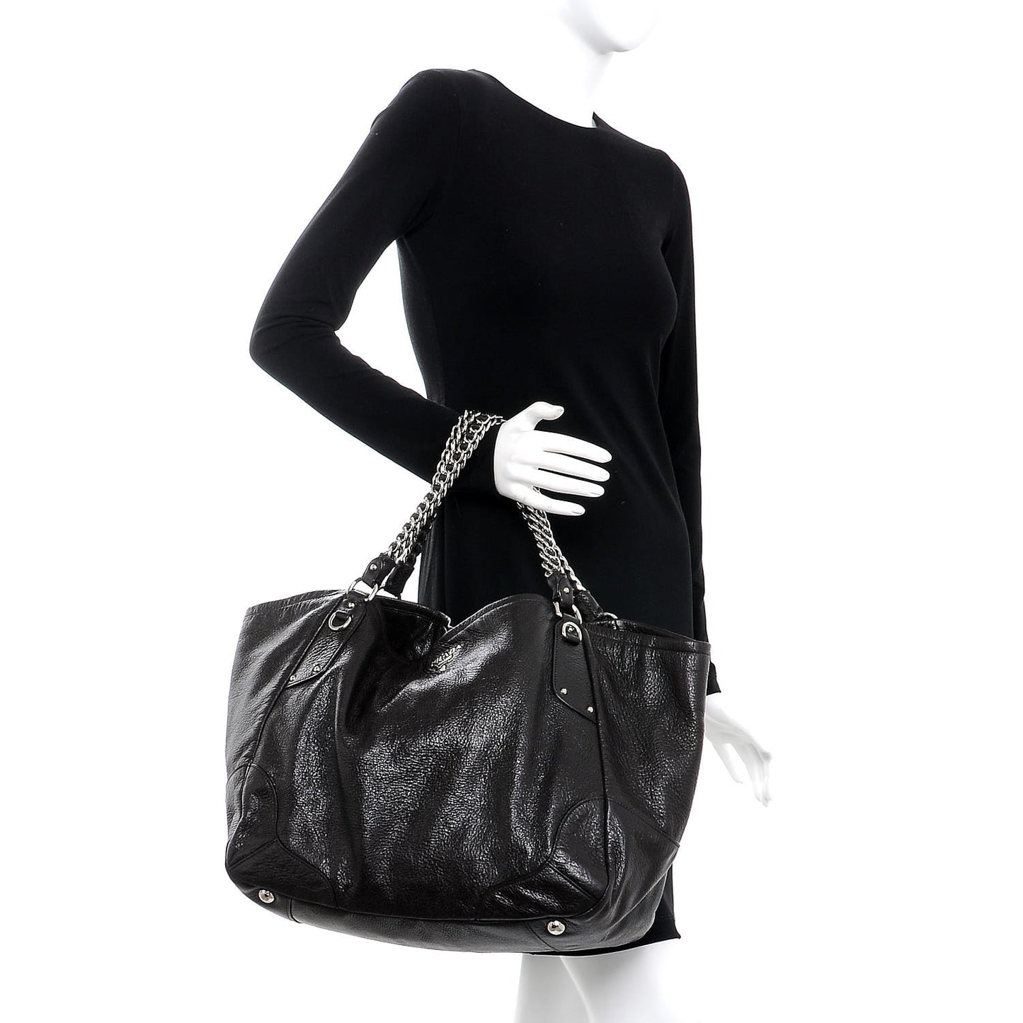 Cervo Lux Chain Shoulder Bag Ebano