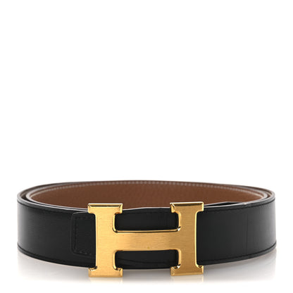 Hermes Swift Togo 32mm H Belt 90 36 Black Gold 1 of 10