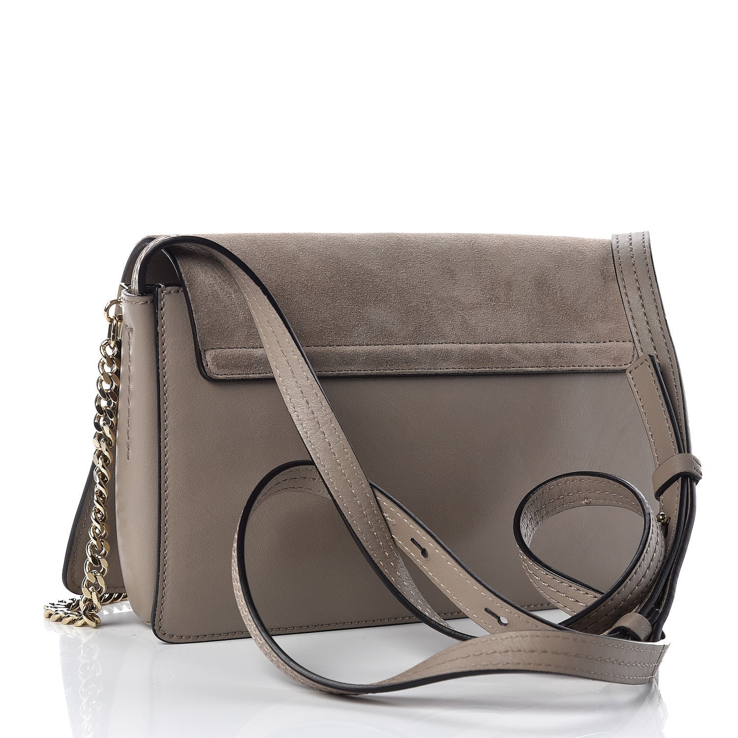 Chloe Suede Calfskin Small Faye Shoulder Bag Motty Grey 3 of 17