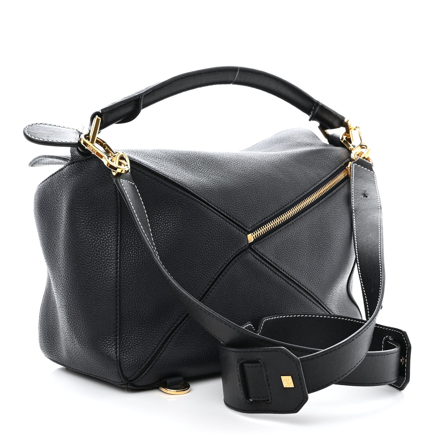 Calfskin Medium Puzzle Bag Midnight Blue Black
