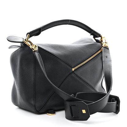 Loewe Calfskin Medium Puzzle Bag Midnight Blue Black 3 of 11