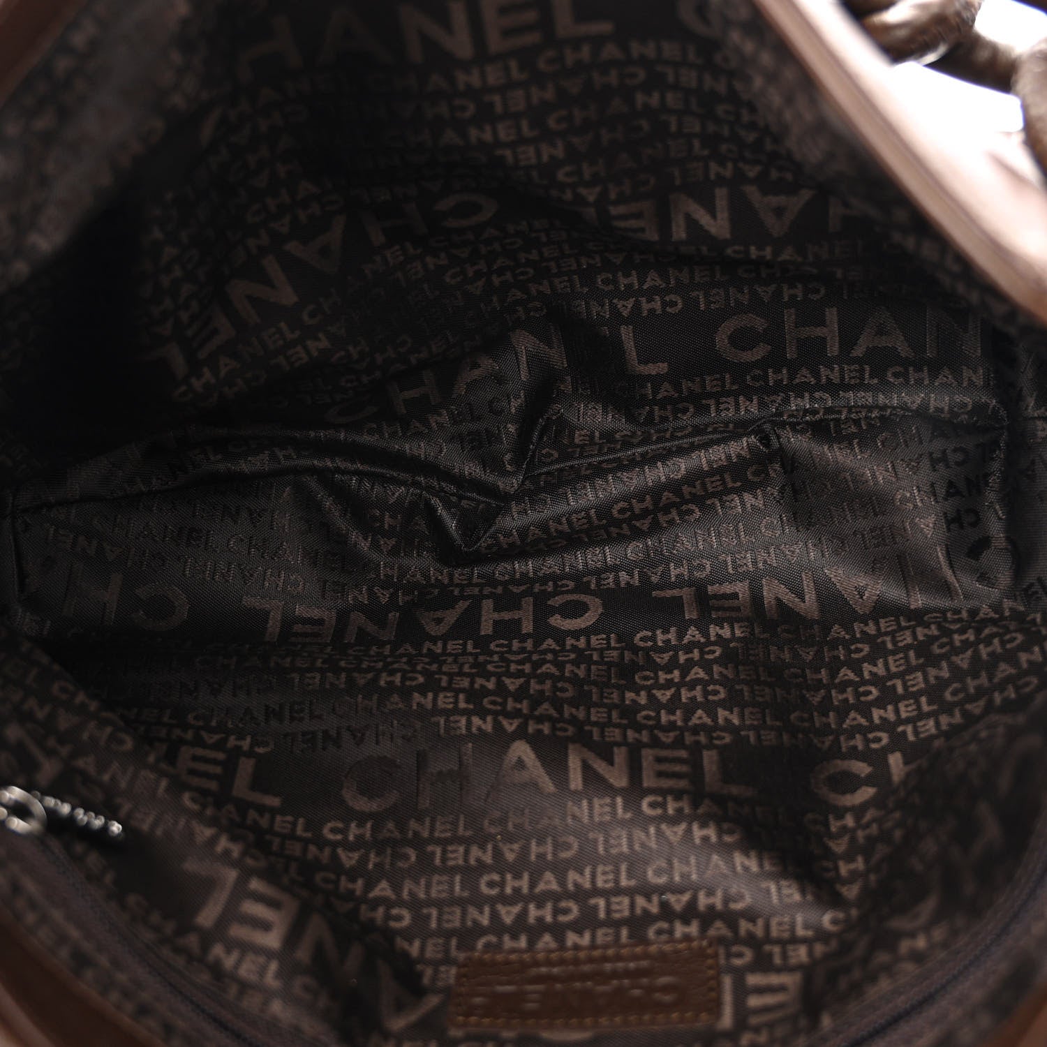 Chanel Lambskin Pleated CC Shoulder Bag Marron Fonce 5 of 10
