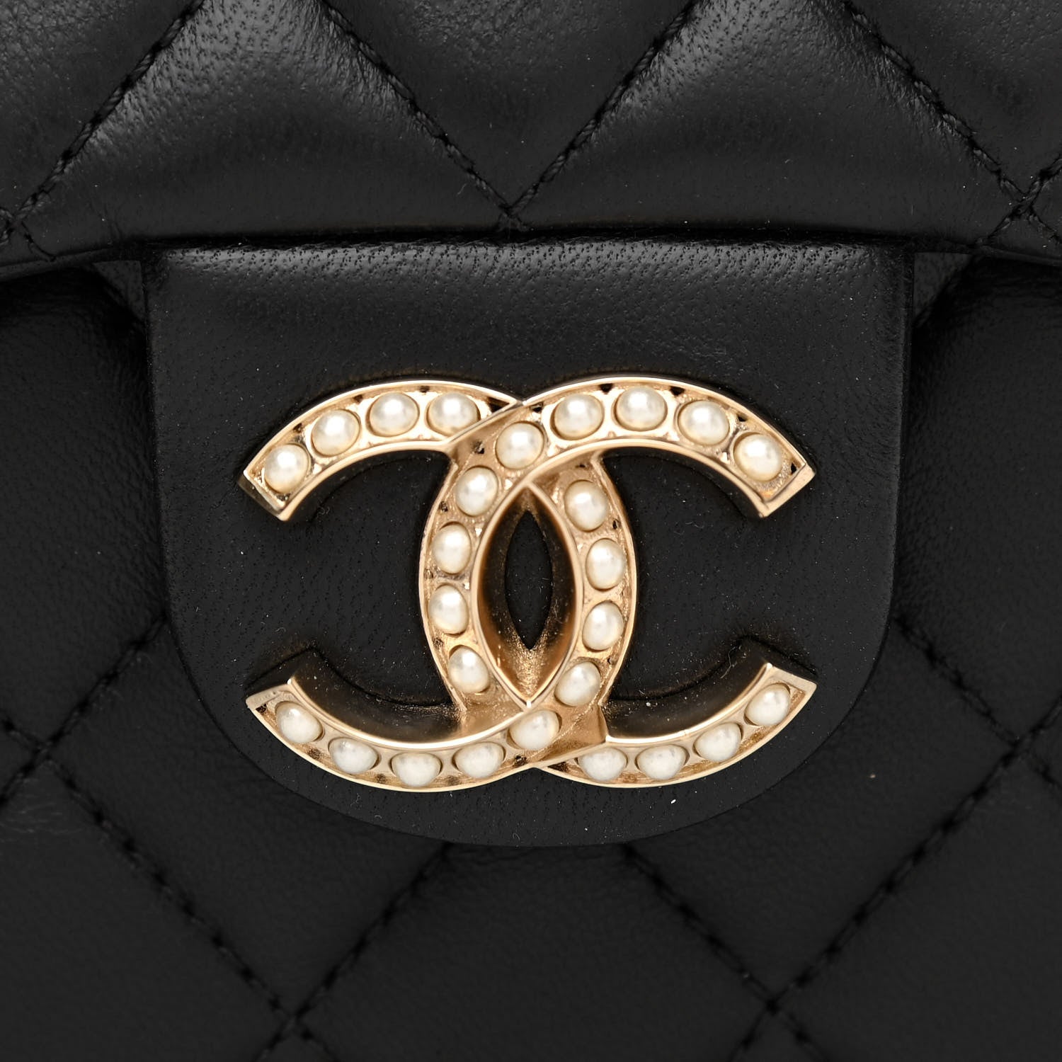 Chanel Lambskin Medium Westminster Pearl Flap Black 9 of 11