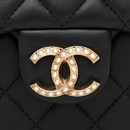 Chanel Lambskin Medium Westminster Pearl Flap Black 9 of 11