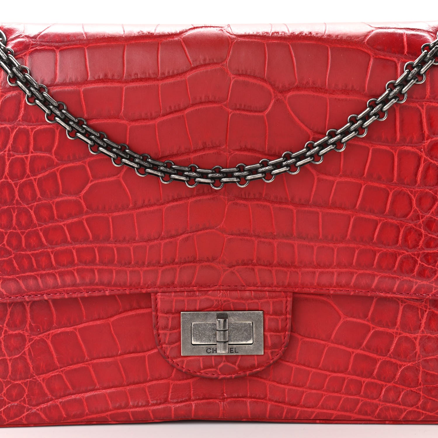 Chanel Crocodile 2.55 Reissue 227 Flap Red 8 of 12