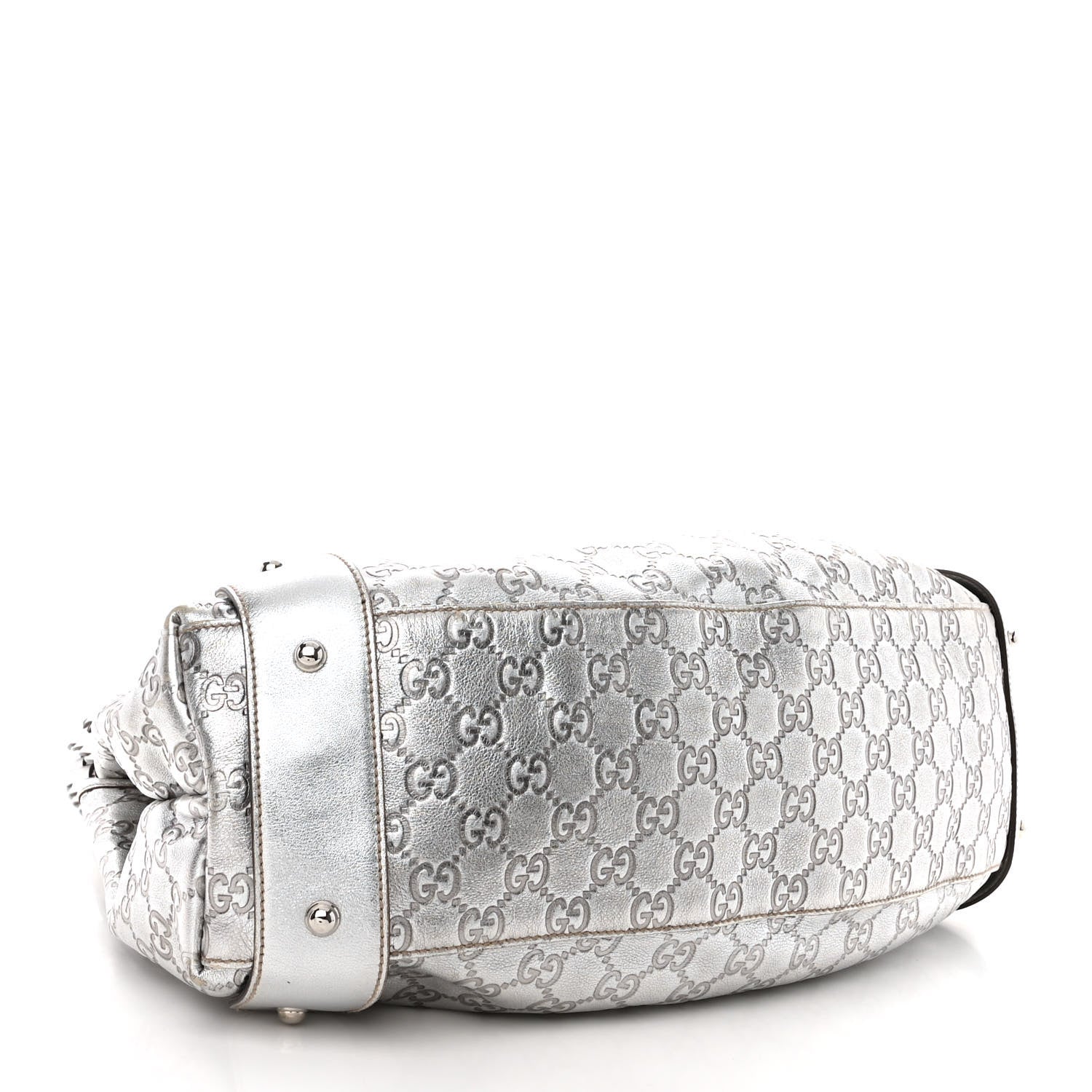 Gucci Metallic Guccissima Medium Pelham Shoulder Bag Silver 4 of 15