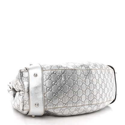 Gucci Metallic Guccissima Medium Pelham Shoulder Bag Silver 4 of 15