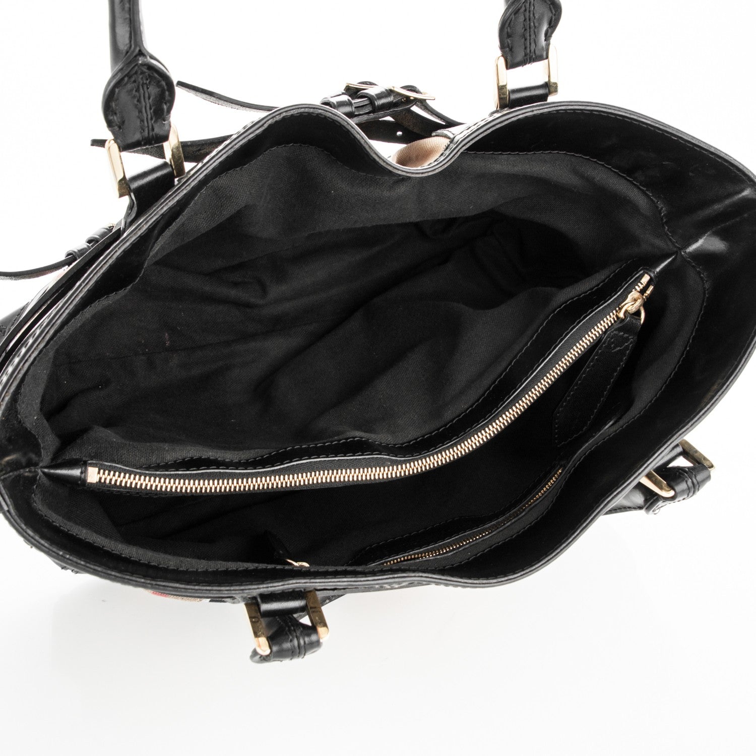 Burberry House Check Bridle Calfskin Medium Lynher Tote Black 5 of 9