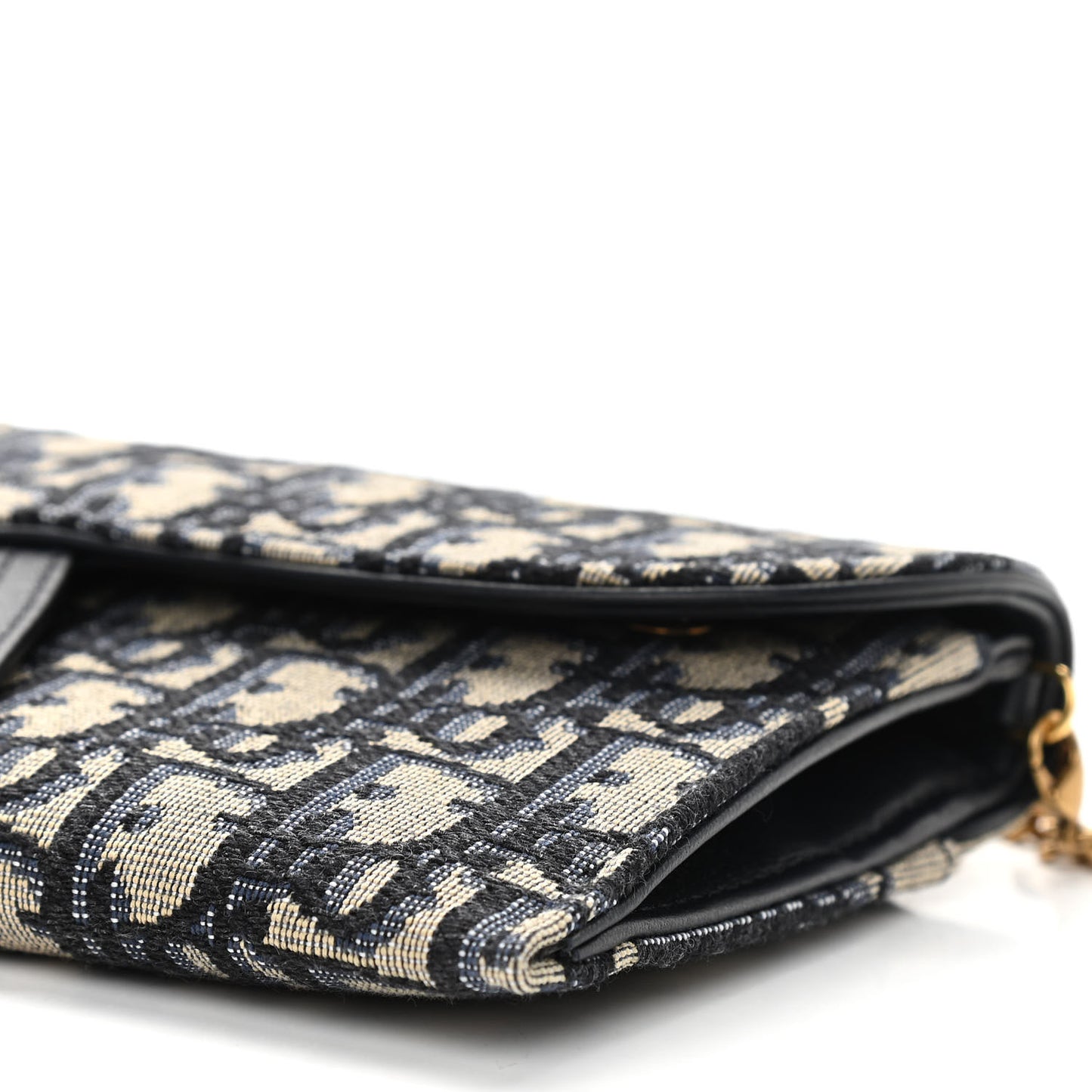 Oblique Saddle Chain Long Wallet Blue