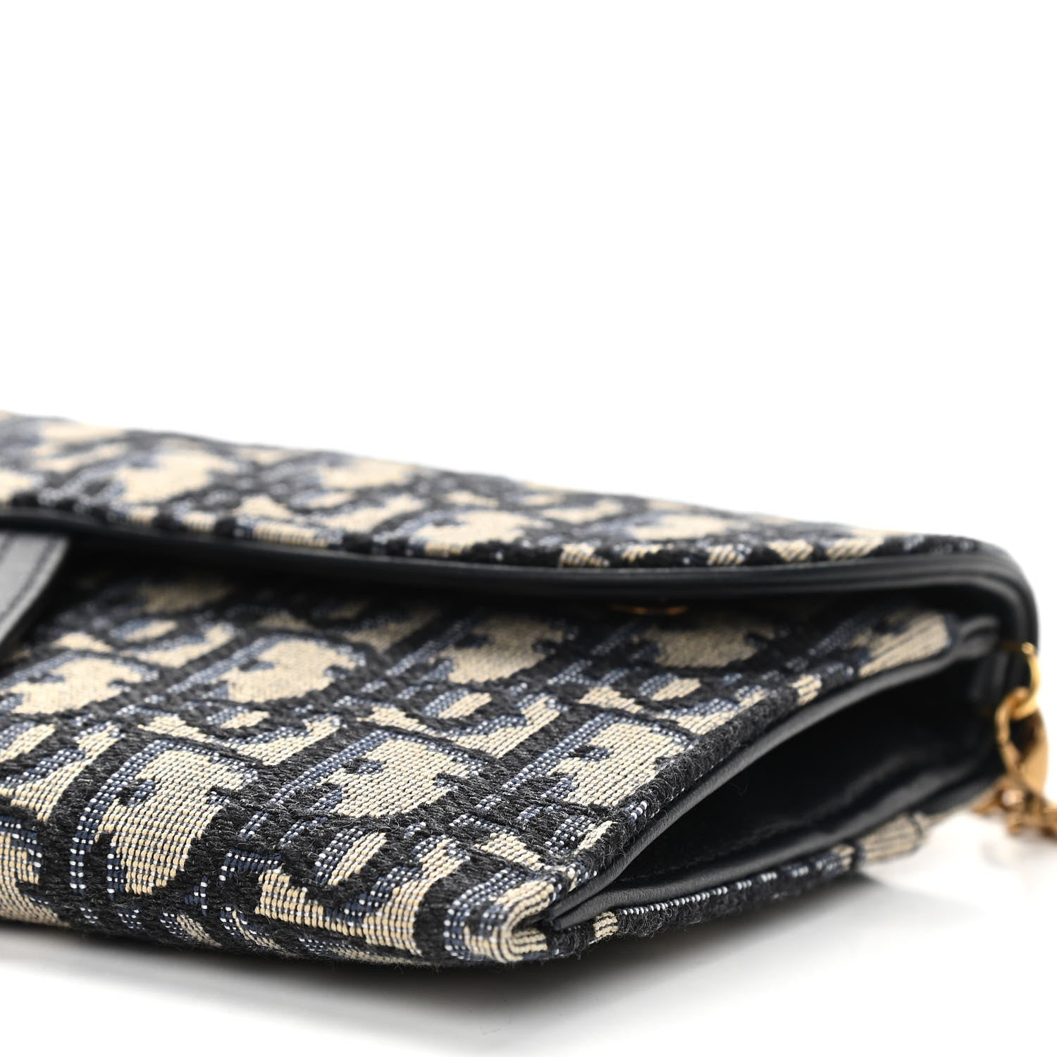 Christian Dior Oblique Saddle Chain Long Wallet Blue 7 of 12