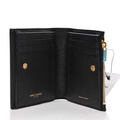 Saint Laurent Grain De Poudre Monogram Bi-Fold Wallet Black 5 of 8