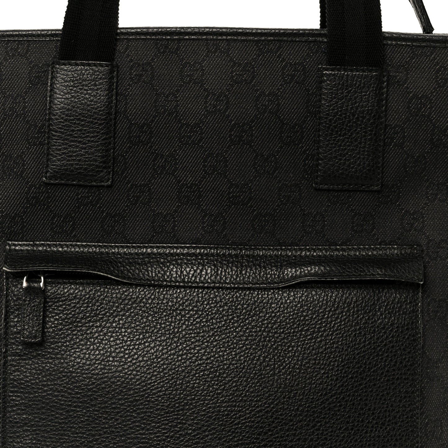 Denim Monogram Tote Bag Black