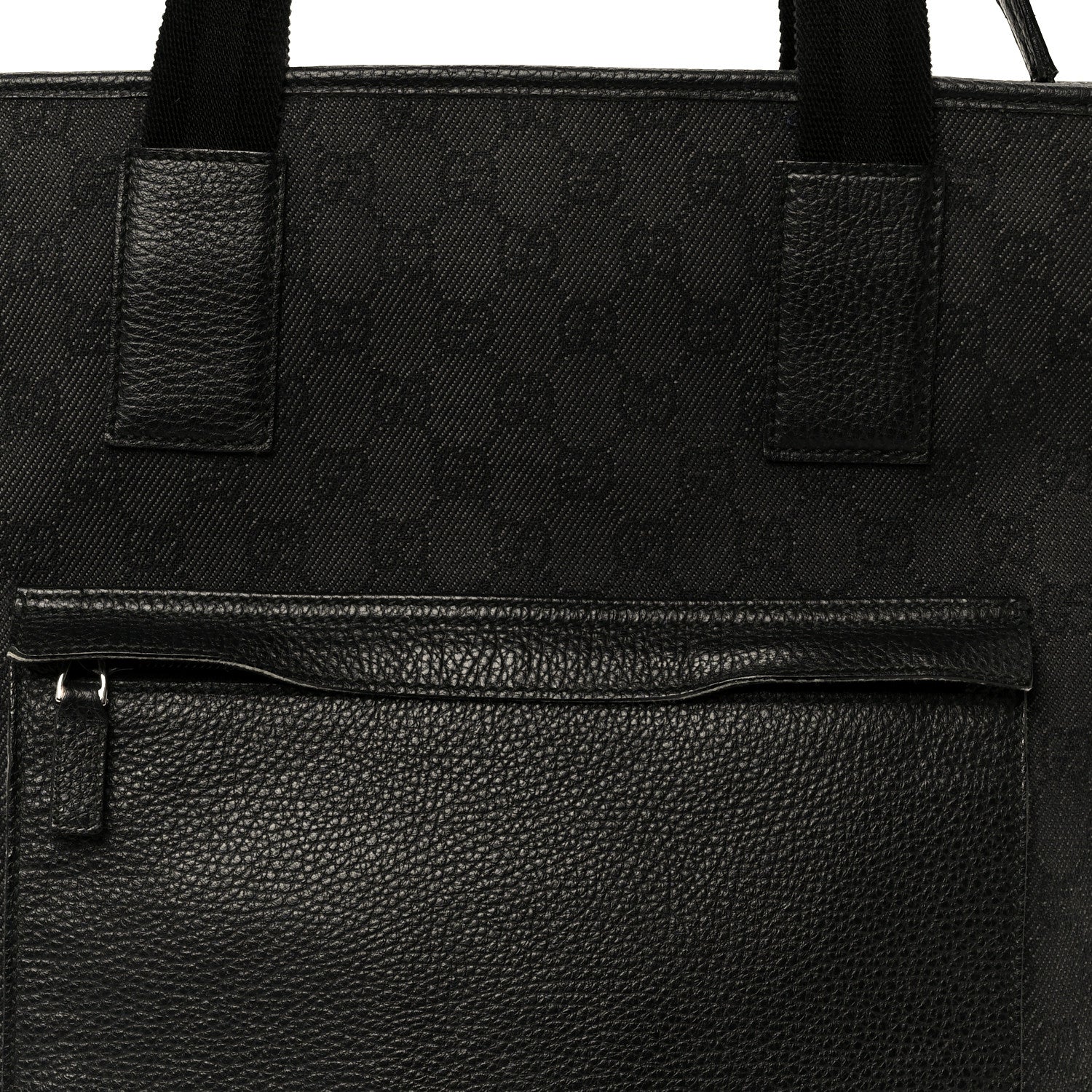 Gucci Denim Monogram Tote Bag Black 8 of 12