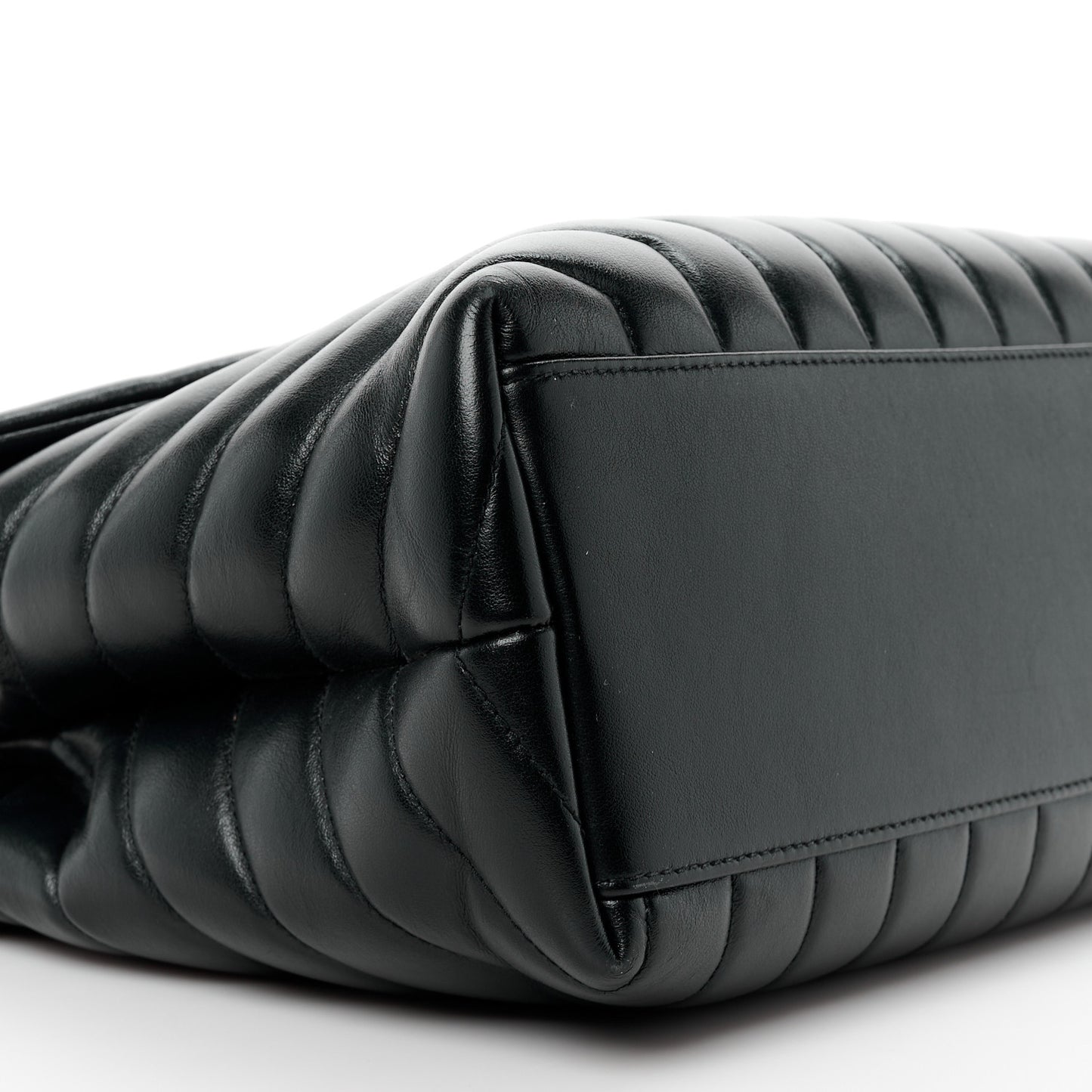SAINT LAURENT Calfskin Y Quilted Monogram Medium Loulou Chain Satchel Black