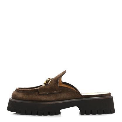 Gucci Suede Horsebit Platform Mules 39 Washed Brown 1 of 15