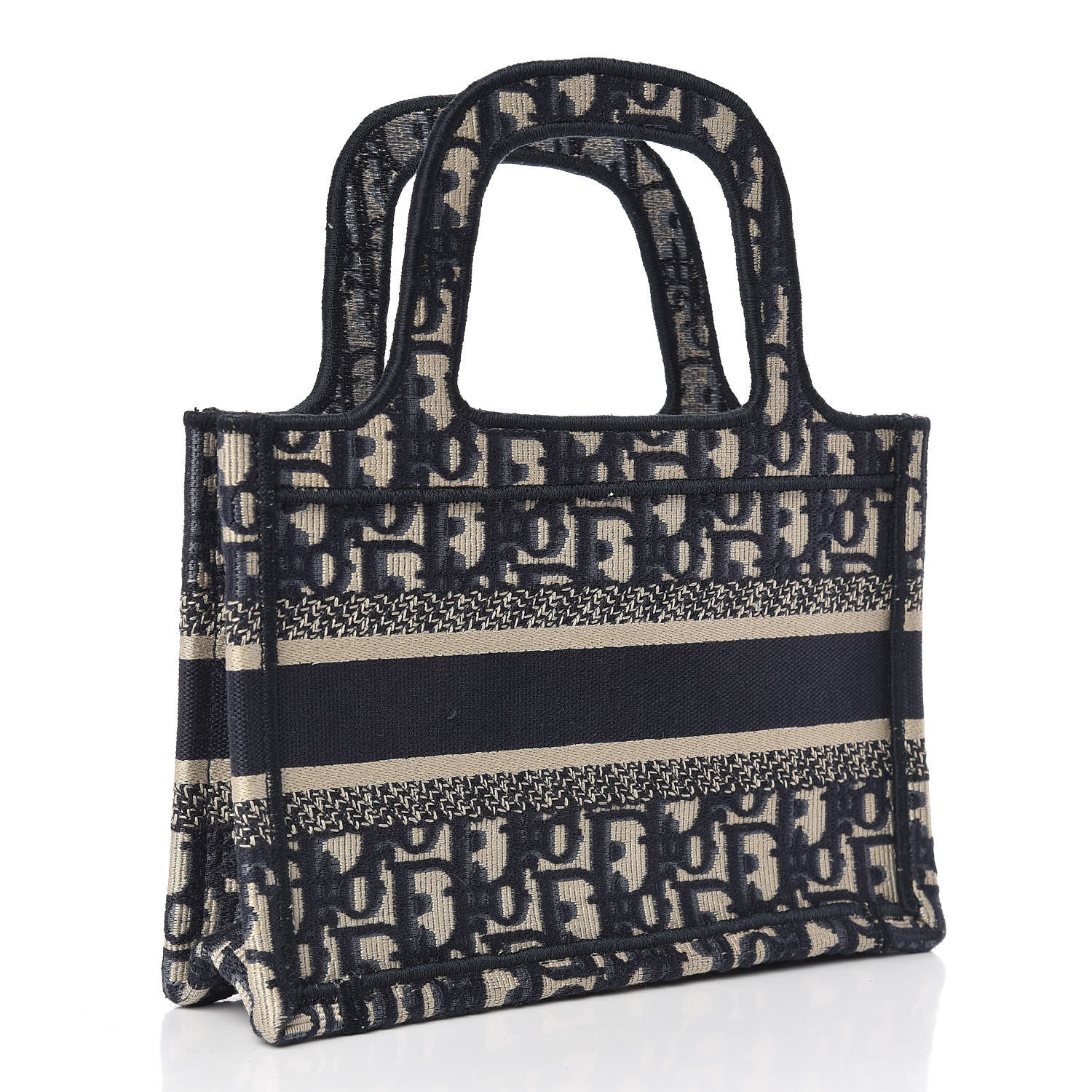 Christian Dior Oblique Mini Book Tote Blue Multicolor 3 of 11