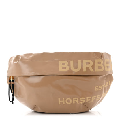 Burberry Coated Canvas Horseferry Print Extra Large Bum Bag Beige 1 of 10