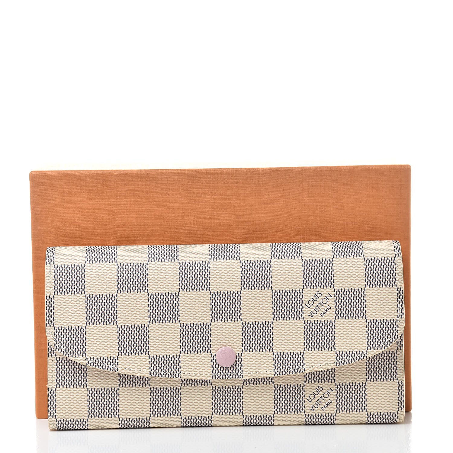Louis Vuitton Damier Azur Emilie Wallet Rose Ballerine 8 of 8