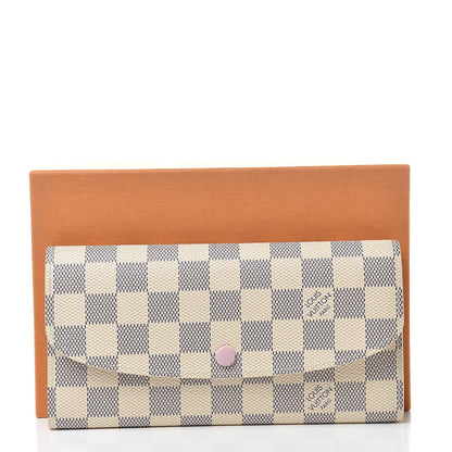 Louis Vuitton Damier Azur Emilie Wallet Rose Ballerine 8 of 8