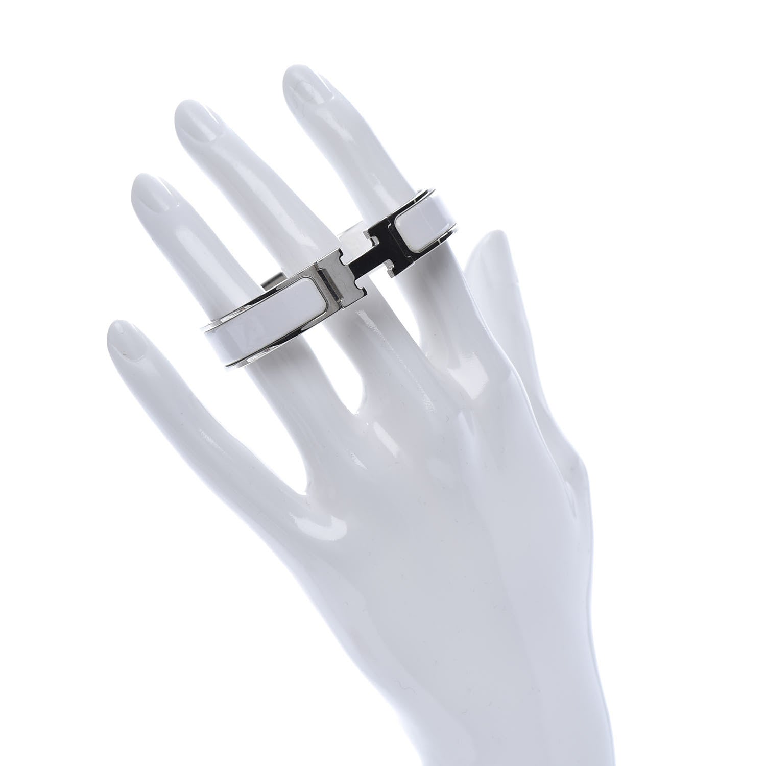 Hermes Enamel Narrow Clic Clac H Bracelet PM White 2 of 6