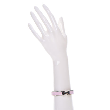 Hermes Enamel Narrow Clic Clac H Bracelet GM Rose Nacarat 2 of 5