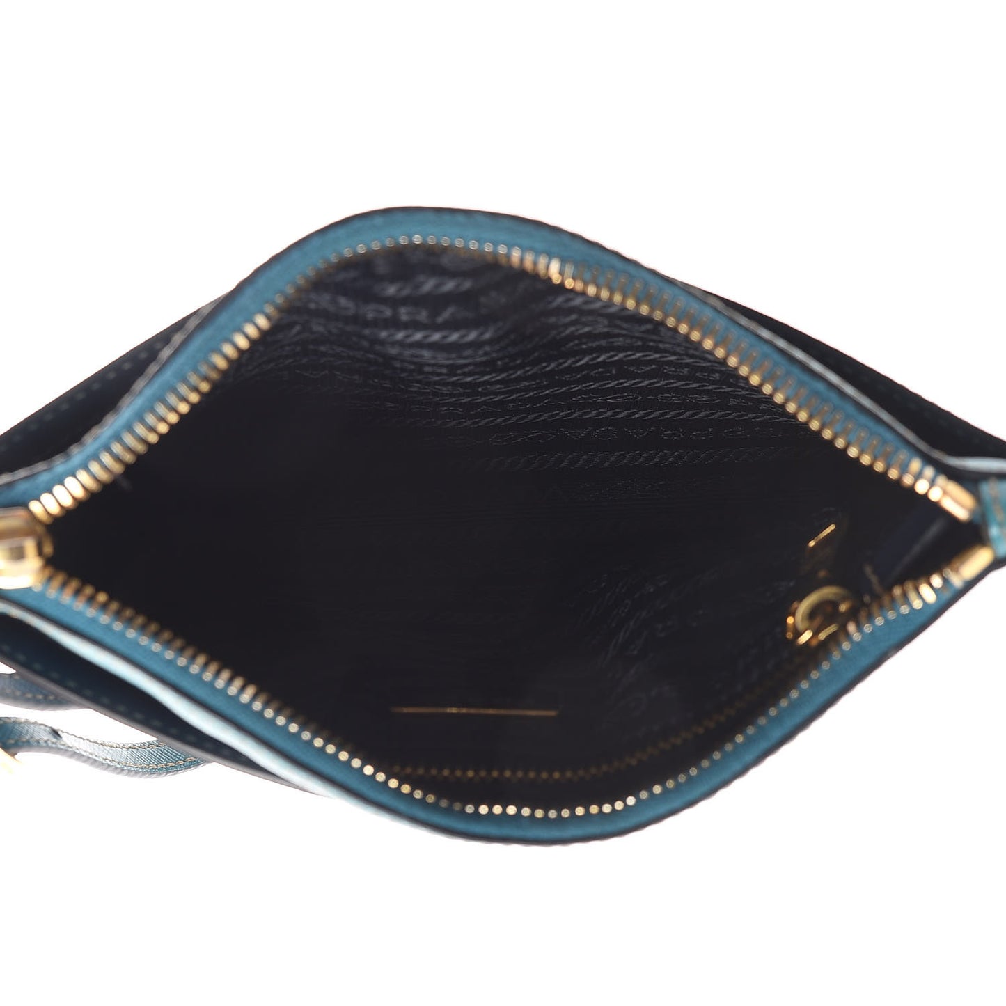 Saffiano Lux Bi-Color Clutch Bleuette Turchese