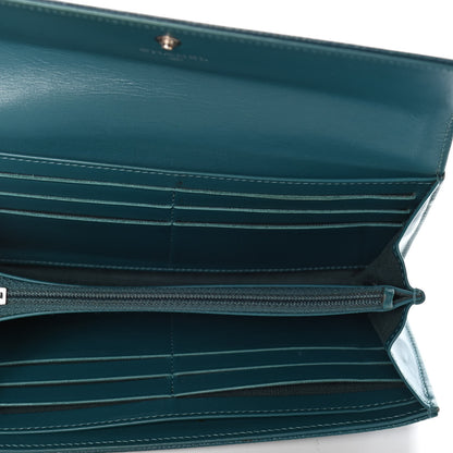 Chanel Caviar Timeless CC Large Gusset Flap Wallet Blue 4 of 5