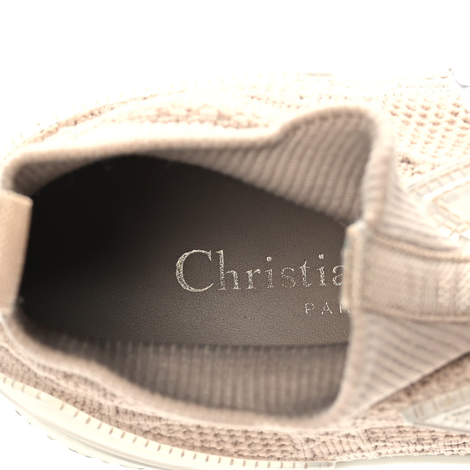 Christian Dior Technical Knit Womens Walk'n Dior High Top Sneakers 38 Nude 7 of 7
