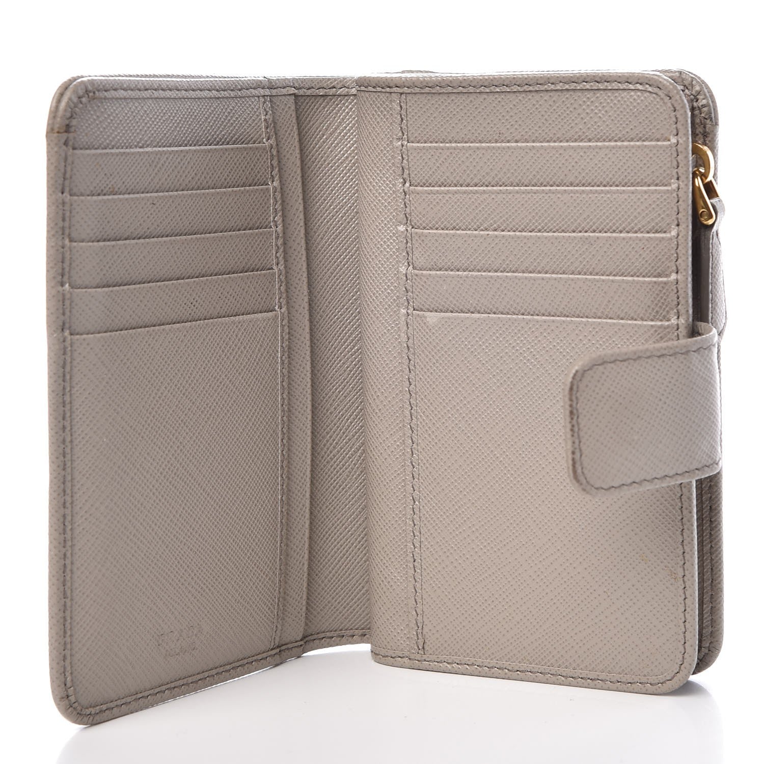 Prada Saffiano Metal Compact Wallet Argilla 5 of 14