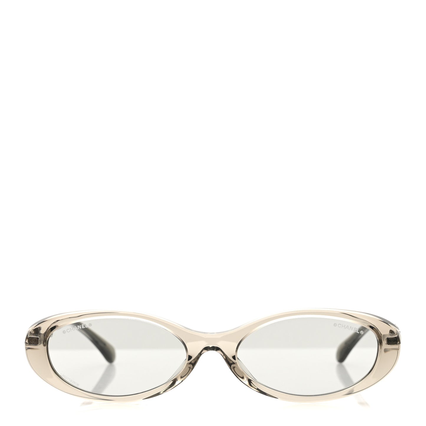 Acetate Metal Logo Oval Sunglasses 5565 Light Grey