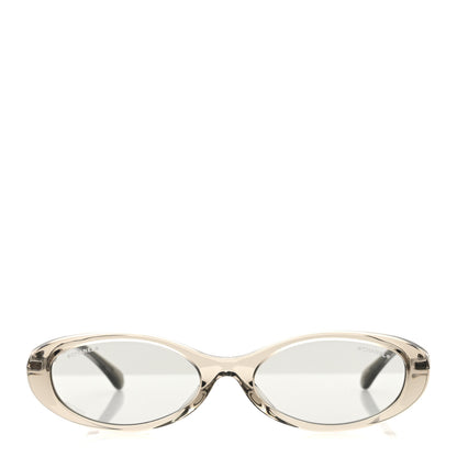 Chanel Acetate Metal Logo Oval Sunglasses 5565 Light Grey 2 of 8