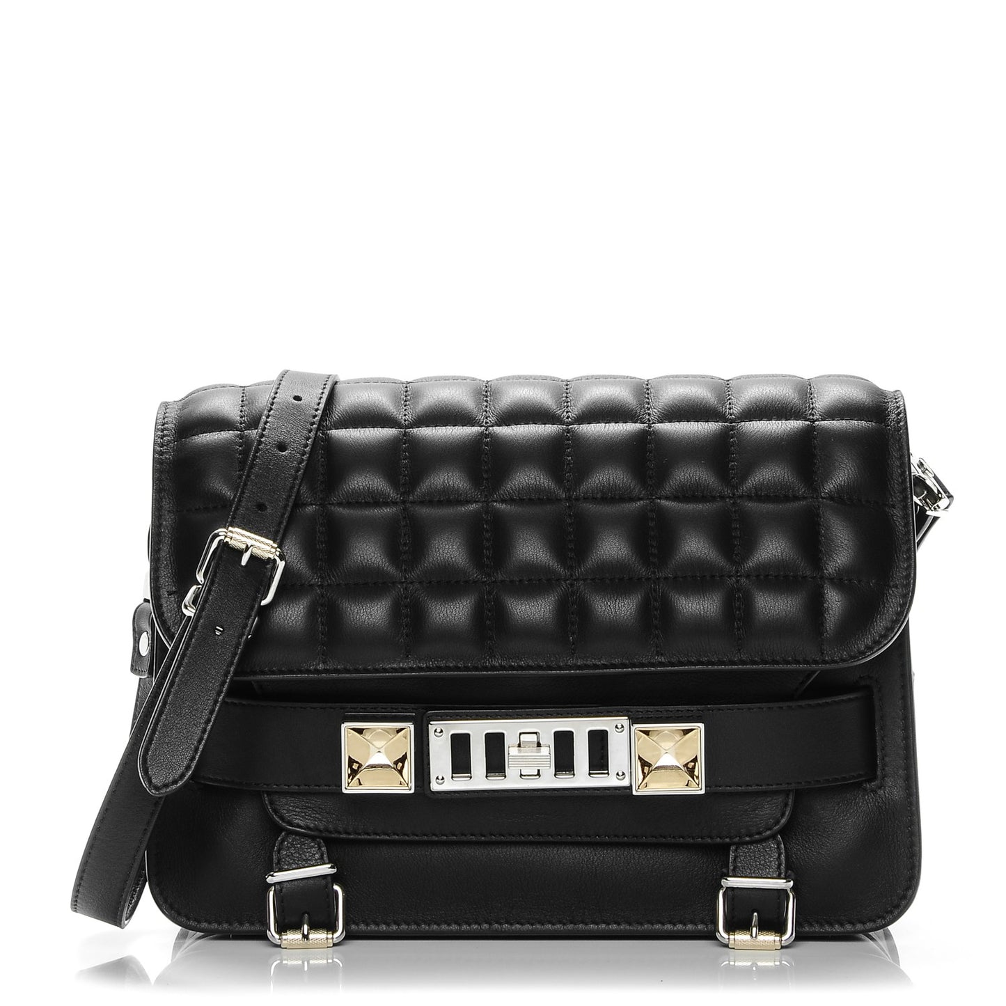 Lambskin Quilted PS11 Classic Shoulder Bag Black