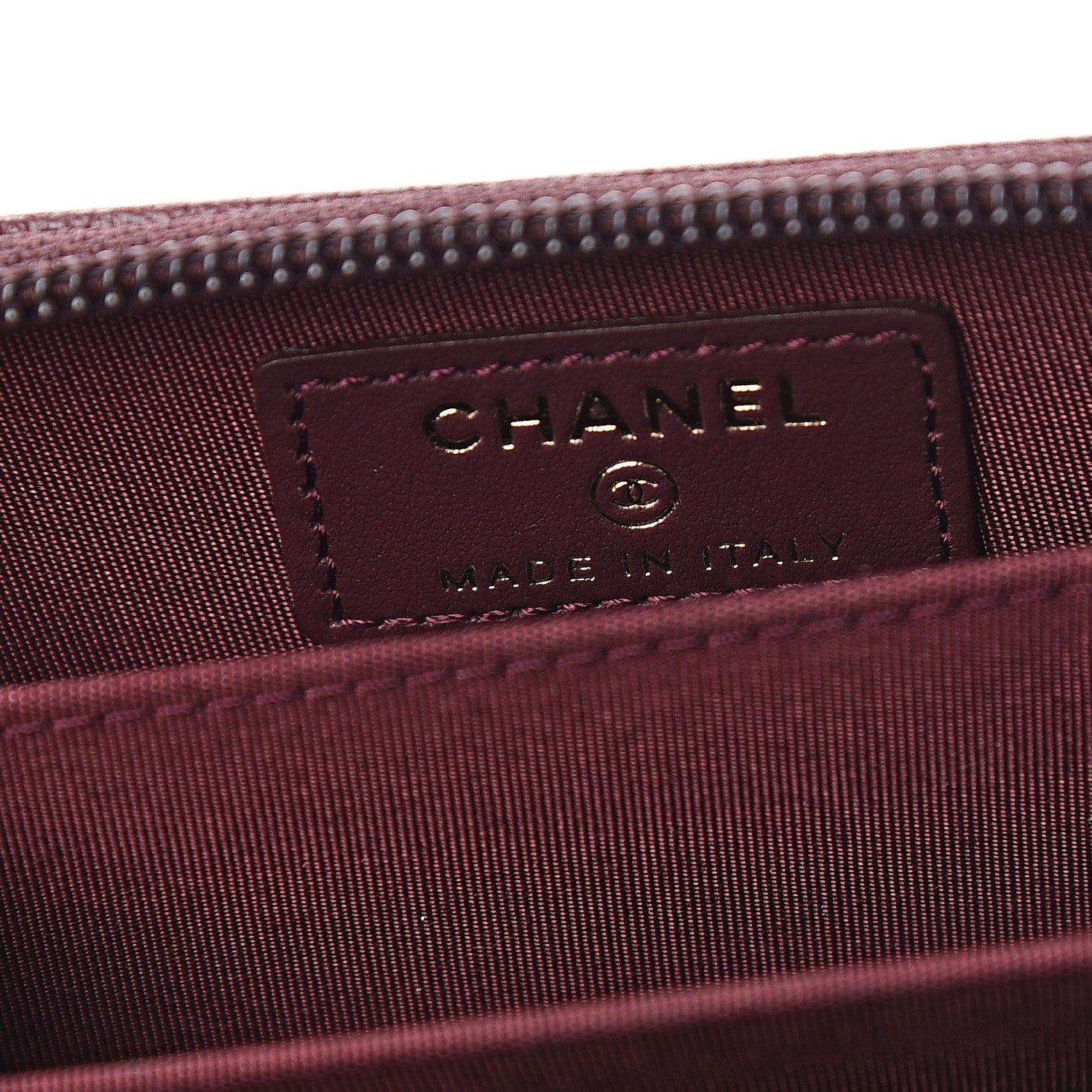 Chanel Caviar Quilted Boy Zip Around Coin Purse Wallet Dark Purple 5 of 7