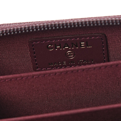 Chanel Caviar Quilted Boy Zip Around Coin Purse Wallet Dark Purple 5 of 7