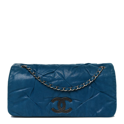 Chanel Iridescent Calfskin Glint Flap Blue 1 of 10